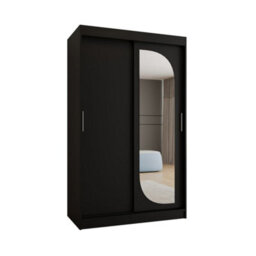 Arte Elegant Ebony Lucy Sliding Door Wardrobe 1200mm X 2000mm X 620mm - A Distinguished Storage Statement - thumbnail 1
