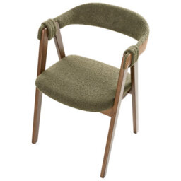 Beliani Set Of 2 Dining Chairs Day Boucle Dark Brown/ Green - thumbnail 8