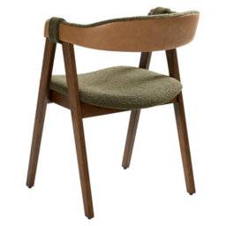 Beliani Set Of 2 Dining Chairs Day Boucle Dark Brown/ Green - thumbnail 7