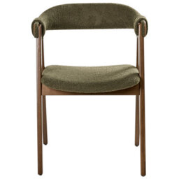 Beliani Set Of 2 Dining Chairs Day Boucle Dark Brown/ Green - thumbnail 6