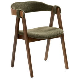 Beliani Set Of 2 Dining Chairs Day Boucle Dark Brown/ Green - thumbnail 5