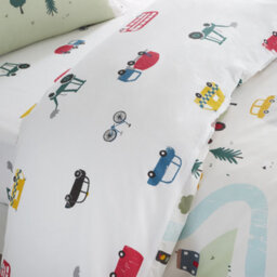 Bianca Bedding Transport Cotton Duvet Cover Set With Pillowcase White - thumbnail 4
