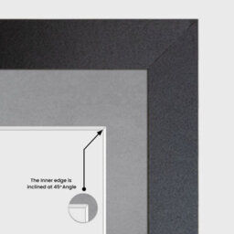 AK Frames 12X12 Black Sleek Multi Photo Frame With Mid Grey Mount - Holds 4 Apertures (4X) 6X4 Photos - thumbnail 7
