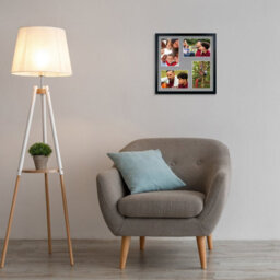 AK Frames 12X12 Black Sleek Multi Photo Frame With Mid Grey Mount - Holds 4 Apertures (4X) 6X4 Photos - thumbnail 3