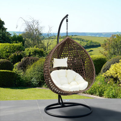 Sunbury Hanging Swing Single Egg Pod Chair - Cream