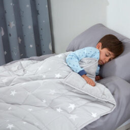 Ohs Star Teddy Fleece Weighted Blanket - Grey, 100 X 150Cm - 3Kg - thumbnail 2