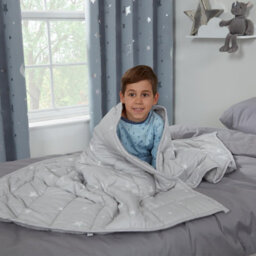 Ohs Star Teddy Fleece Weighted Blanket - Grey, 100 X 150Cm - 3Kg