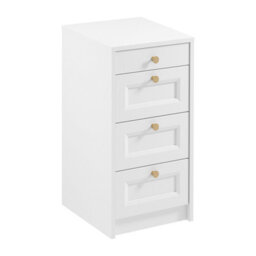 Impact Furniture Chest Of Drawers Narrow White Bedroom Storage Small Cabinet Slim Compact Shaker Unit Gold Handles Rel - thumbnail 4
