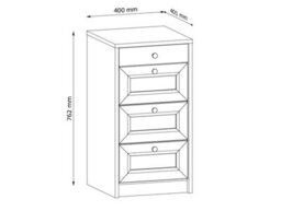 Impact Furniture Chest Of Drawers Narrow White Bedroom Storage Small Cabinet Slim Compact Shaker Unit Gold Handles Rel - thumbnail 7