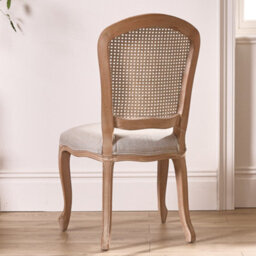 Dibor Set Of 2 Rustic Vintage Loire Solid Wood Frame Home Furniture Rattan Back Dining Chairs - thumbnail 4
