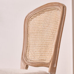 Dibor Set Of 2 Rustic Vintage Loire Solid Wood Frame Home Furniture Rattan Back Dining Chairs - thumbnail 7