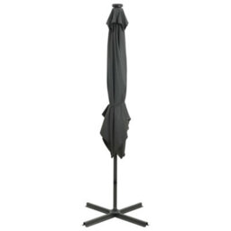 Berkfield Cantilever Umbrella With Pole And Led Lights Anthracite 250 Cm - thumbnail 6