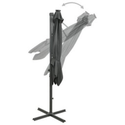 Berkfield Cantilever Umbrella With Pole And Led Lights Anthracite 250 Cm - thumbnail 7
