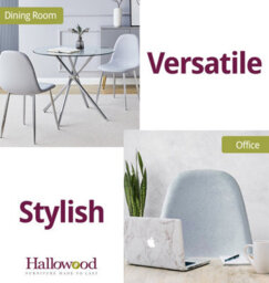 Hallowood Furniture Cullompton Light Grey Fabric Dining Chair With Silver Legs X 2 - thumbnail 6