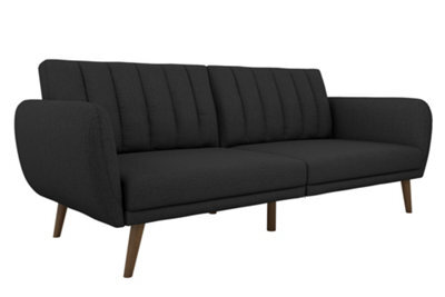 Novogratz Brittany Sectional Sofa Bed In Linen Look Dark Grey - image 1