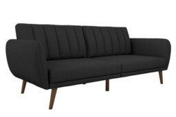 Novogratz Brittany Sectional Sofa Bed In Linen Look Dark Grey - thumbnail 1