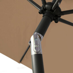 Rinse Bathrooms Outdoor Patio Garden Parasol 2.7M Sun Shade Umbrella Canopy W/crank Tilt Uv Protection Brown/taupe - thumbnail 6