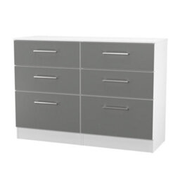 Gloucester 6 Drawer Midi Chest Of Drawers In Uniform Grey & White Matt (Ready Assembled) - thumbnail 4