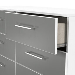Gloucester 6 Drawer Midi Chest Of Drawers In Uniform Grey & White Matt (Ready Assembled) - thumbnail 6