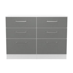 Gloucester 6 Drawer Midi Chest Of Drawers In Uniform Grey & White Matt (Ready Assembled) - thumbnail 2