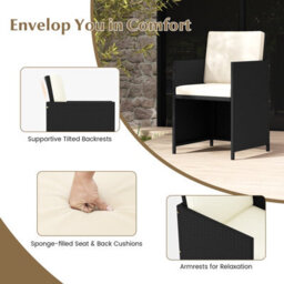 Costway 11 Pieces Patio Wicker Dining Set Outdoor Rattan Conversation Furniture Set - thumbnail 6