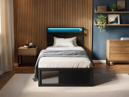 Flair Callan Metal Bed With Storage & Led Black Single - thumbnail 2