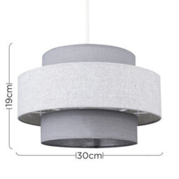 Valuelights Weaver Pair Of Grey Herringbone Ceiling Lamp Shades And Bulbs - thumbnail 9