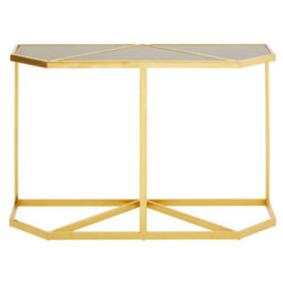 Premier Housewares Interiors By Premier Elegant Design Black Tempered Glass Console Table, Sturdy Hallway Table, Durable Modern Console Table