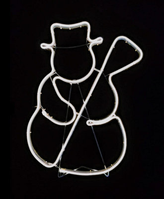Shatchi Snowman Neon Effect Rope Light Silhouette Double Side 90 Cool White Leds Christmas Outdoor - image 1