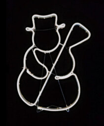 Shatchi Snowman Neon Effect Rope Light Silhouette Double Side 90 Cool White Leds Christmas Outdoor - thumbnail 2