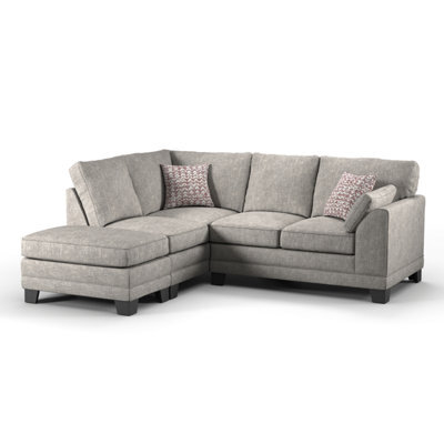 Furnishings For Less UK Hilliard Fullback L Shaped Fabric Corner Sofa Mist - Left Hand Facing - image 1
