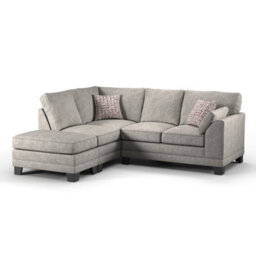 Furnishings For Less UK Hilliard Fullback L Shaped Fabric Corner Sofa Mist - Left Hand Facing - thumbnail 1