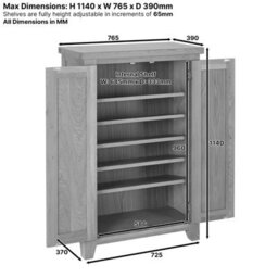 The Furniture Market Cheshire Whitewash Oak Shoe Storage Cupboard - thumbnail 8