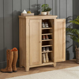 The Furniture Market Cheshire Whitewash Oak Shoe Storage Cupboard