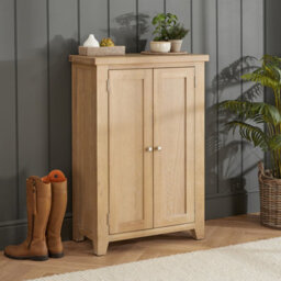The Furniture Market Cheshire Whitewash Oak Shoe Storage Cupboard - thumbnail 2