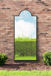 "Mirroroutlet Genestra - Black Modern Wall & Leaner Garden Mirror 75""x 33"" 190X85Cm" - thumbnail 5