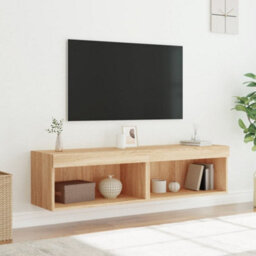 Walplus Tv Cabinets With Led Lights 2 Pcs Sonoma Oak 60X30X30 Cm - thumbnail 5