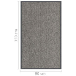 Berkfield Doormat Tufted 90X150 Cm Light Brown - thumbnail 5