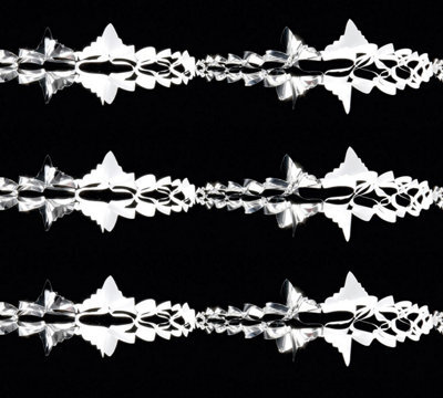 Premier Decorations Limited 3 X Foil Christmas Garland Ceiling Decoration Premier Silver & White Garland 2.7M - image 1
