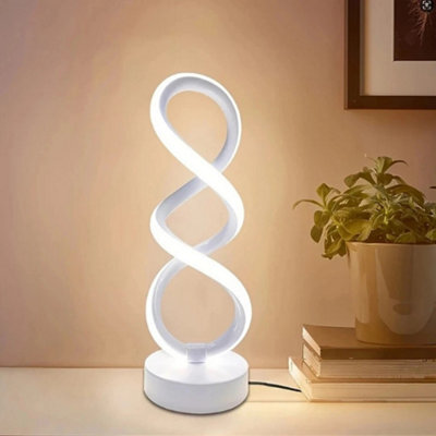 Modern White Led Table Lamp Dimmable Bedside Desk Nightstand 3000 6000K - image 1