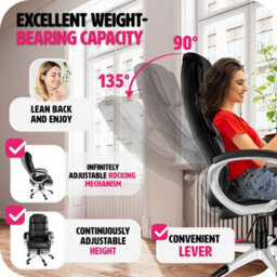 Tectake Office Chair Jonas - Desk Chair Computer Chair - Black - thumbnail 4