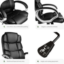 Tectake Office Chair Jonas - Desk Chair Computer Chair - Black - thumbnail 3