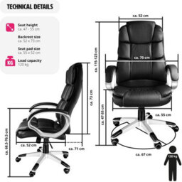 Tectake Office Chair Jonas - Desk Chair Computer Chair - Black - thumbnail 6