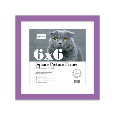 "6X6"" Purple Picture Frame - 6X6"" Square Frame With 5X5"" Mount For 6X6""/5X5"" Pictures Luxurious Style Wall Art, 1 Pack" - image 1