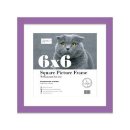 "6X6"" Purple Picture Frame - 6X6"" Square Frame With 5X5"" Mount For 6X6""/5X5"" Pictures Luxurious Style Wall Art, 1 Pack" - thumbnail 1