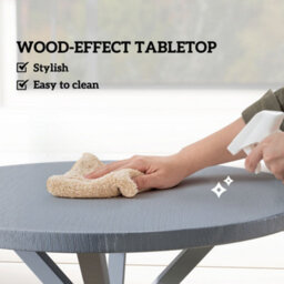 Outsunny Garden Table With Steel Frame, Wood Effect Top, For Balcony, Deck - thumbnail 6