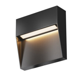 Luminosa Lighting Luminosa Mane Square Outdoor Flush Wall Lamp Black 3000K 100Lm Ip54 - thumbnail 1
