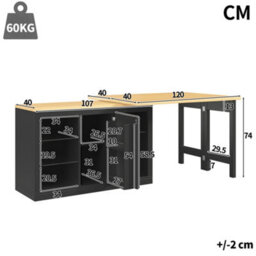 Matteo Extendable Sideboard & Dining Table With Rgb Led Lights & Glass Shelves - White/black Kitchen Cabinet For Small Spaces - thumbnail 7