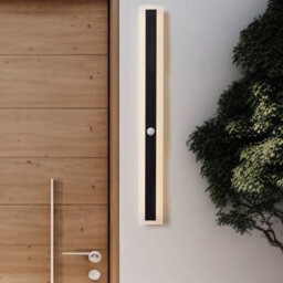 Beliani Outdoor Led Wall Light Black 80 Cm With Motion Sensor - thumbnail 1