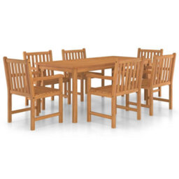 Berkfield 7 Piece Garden Dining Set Solid Teak Wood - thumbnail 2